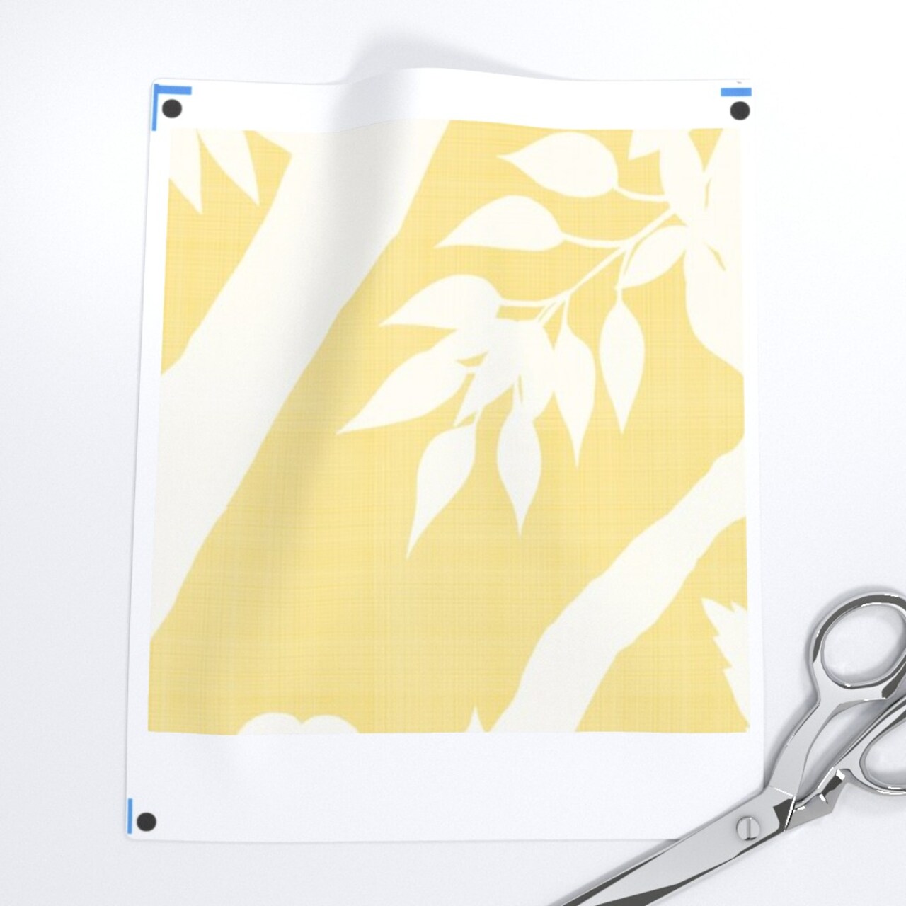 Chinoiserie Butter Yellow Cream Floral Flower Silhouette Timeless Grandmillenial Custom Removable Wallpaper by Spoonflower Peel & Stick Wallpaper 2FT Wide